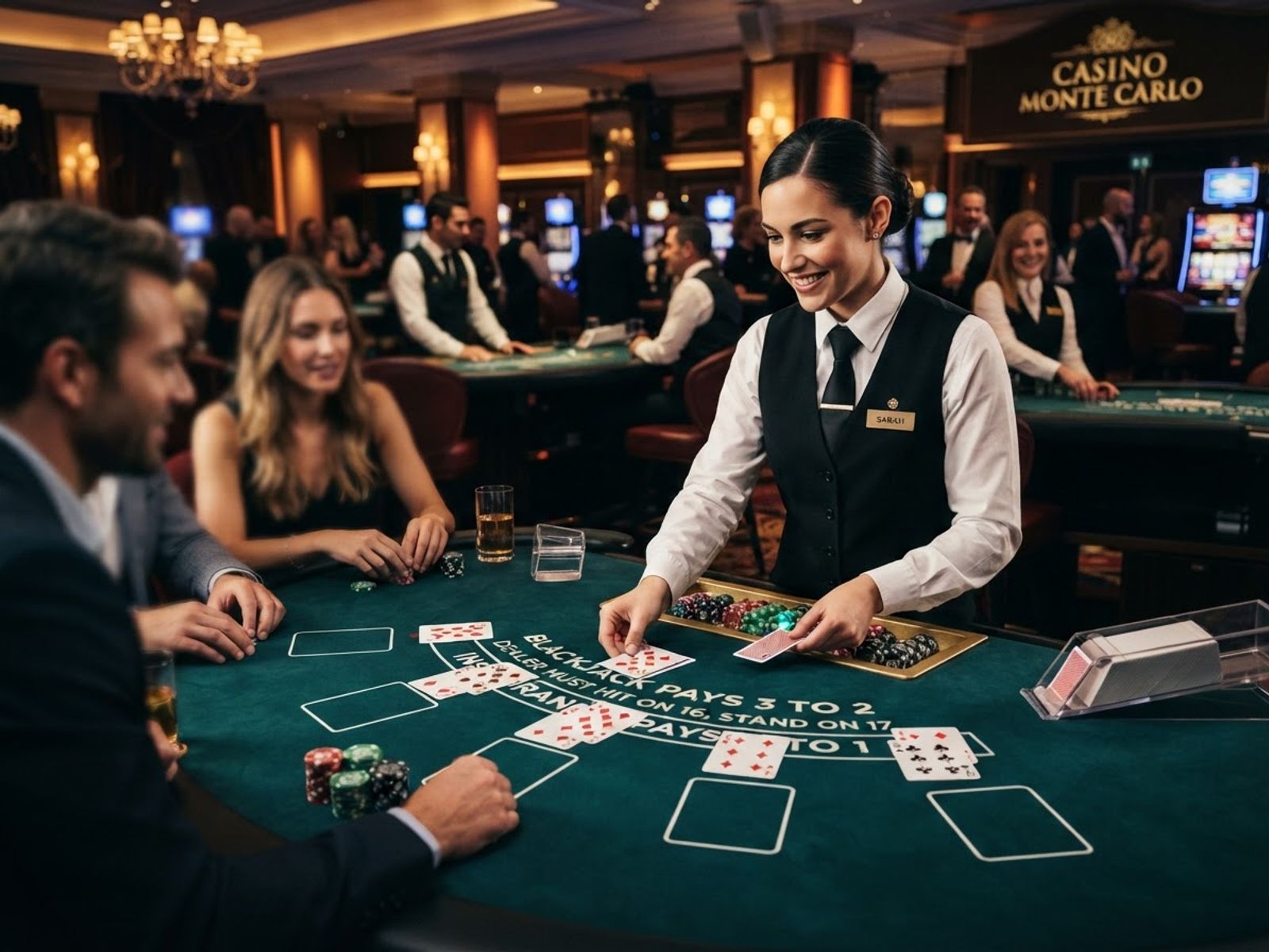 Table de blackjack de casino en direct