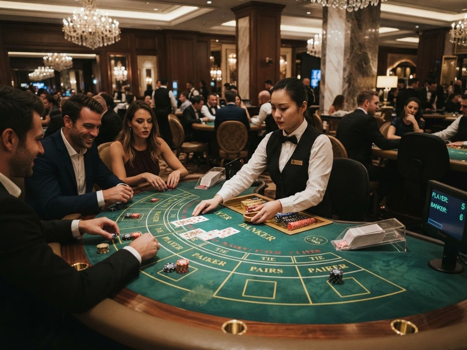 Table de baccarat de casino en direct