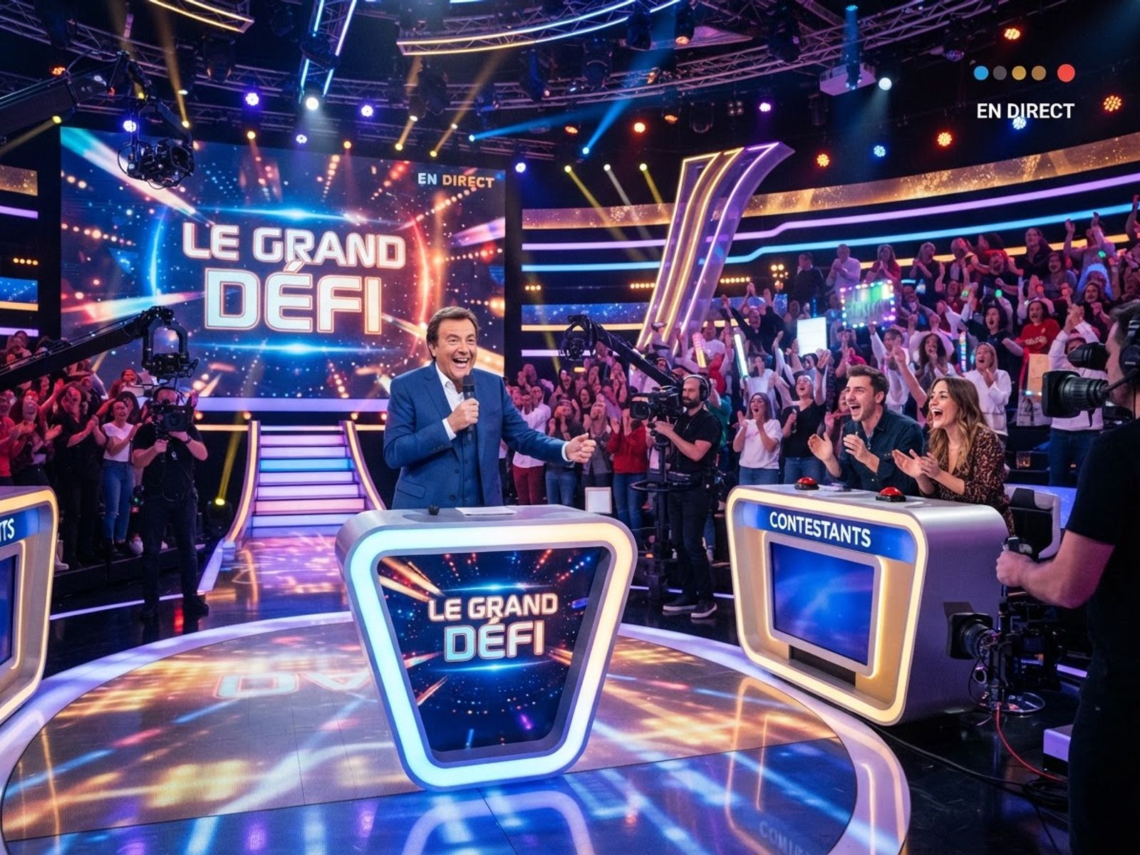 Plateau de jeu télévisé en direct